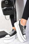 Platform Wedge Lace Up Trainers