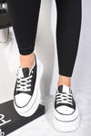 Platform Wedge Lace Up Trainers