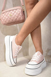 Platform Wedge Lace Up Trainers