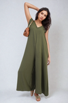 Ruffle Sleeve V-Neck Loose Waist Wide Leg Jumpsuit