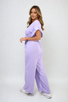 Wrap Over Tie Belt Frill Sleeve Jumpsuit