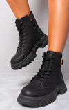 Chunky Lace Up Platform Ankle Boots