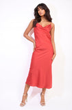 Cowl Neck Slim Fit Midi Dress