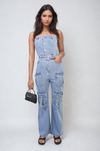 Multi Pockets Strapless Cargo Jumpsuit