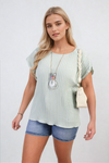 Short Sleeve Pleated Top