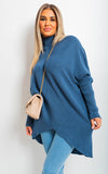 Turtle Neck Longline Knitted Jumper