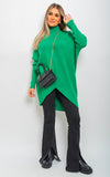 Turtle Neck Longline Knitted Jumper