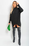 Turtle Neck Longline Knitted Jumper