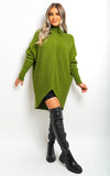 Turtle Neck Longline Knitted Jumper