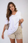 Short Sleeve V-Neck Loose Top