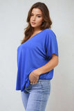 Short Sleeve V-Neck Loose Top