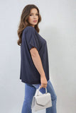 Short Sleeve V-Neck Loose Top