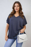 Short Sleeve V-Neck Loose Top