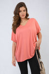 Short Sleeve V-Neck Loose Top