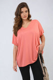 Short Sleeve V-Neck Loose Top