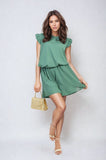 Ruffle Trim Sleeve Top and Shorts Co-ord Set