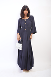 Ruffle Hem Sleeve Shirred Waist Tiered Maxi Dress