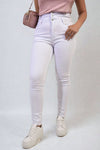 High Waist Button Skinny Jeans