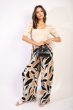 Abstract Pattern Wide Leg Trousers