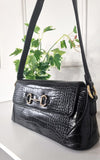 Faux Leather Croc Print Handbag