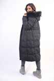 Longline Faux Fur Hooded Puffer Jacket