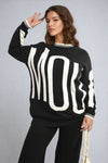 Amour Graphic Long Sleeve Knitted Jumper