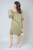 Knot Cuff Off Shoulder Mini Dress