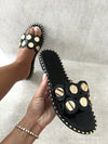 Studded Strap Flat Sandals