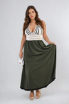 Crochet V-Neck Halter Backless Maxi Dress