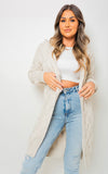 Chunky Cable Knitted Oversized Longline Hooded Cardigan