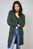 Chunky Cable Knitted Oversized Longline Hooded Cardigan